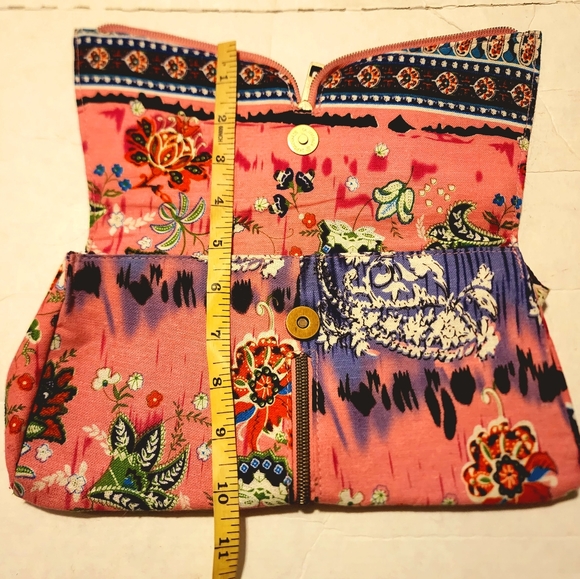 Colorful abstract mermaid tail zipper cloth clutch purse bag - Picture 6 of 6